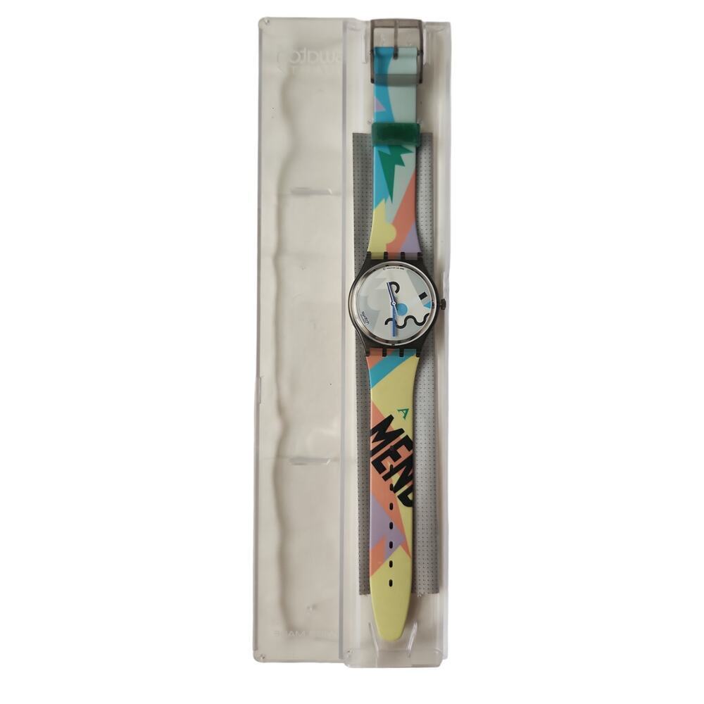 1990 Swatch Cosmesis GM103 Alessandro Mendini Art Special 33mm - Picture 3 of 6